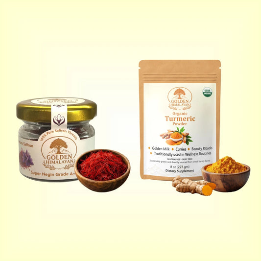 Golden Milk Ritual Kit - Saffron Threads + Turmeric Powder