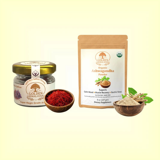 Calm Mind & Deep Sleep Elixir - Ashwagandha Powder + Saffron Threads