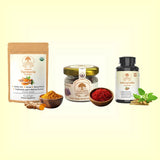 Women's Wellness Kit - Ashwagandha Capsules + Saffron Threads + Turmeric Powder